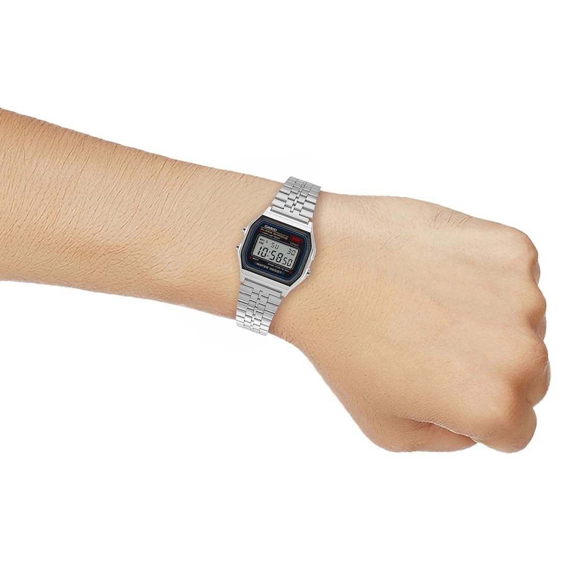 Casio Vintage Digital Black Dial Stainless Steel Unisex Watch A159WA-N1DF