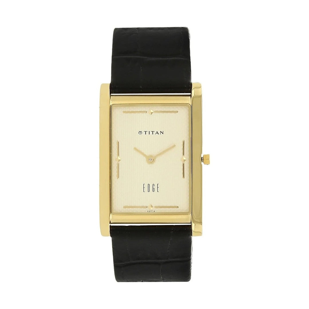 Titan Edge Champagne Dial Men's Watch 1043YL05