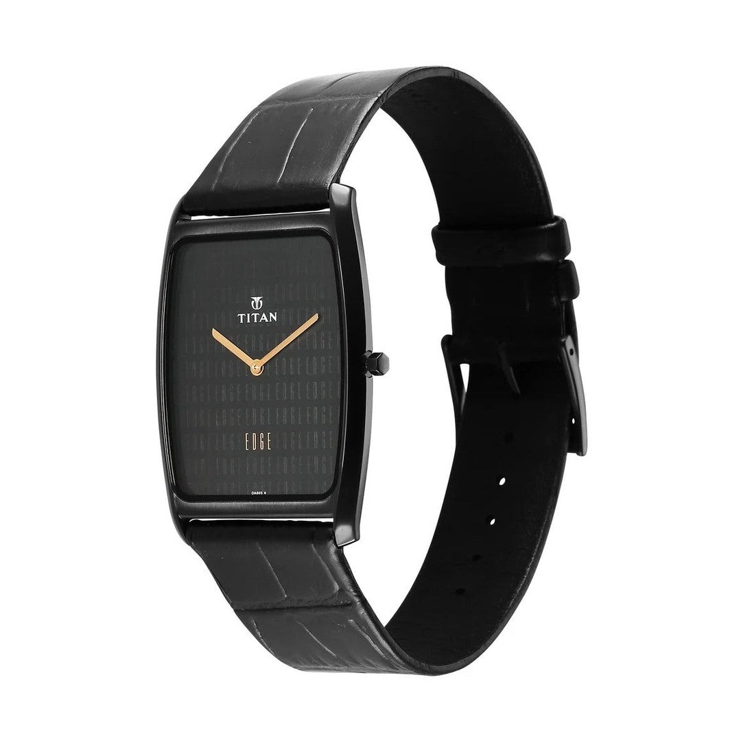 Titan Edge Black Dial Men's Watch 1596NL01