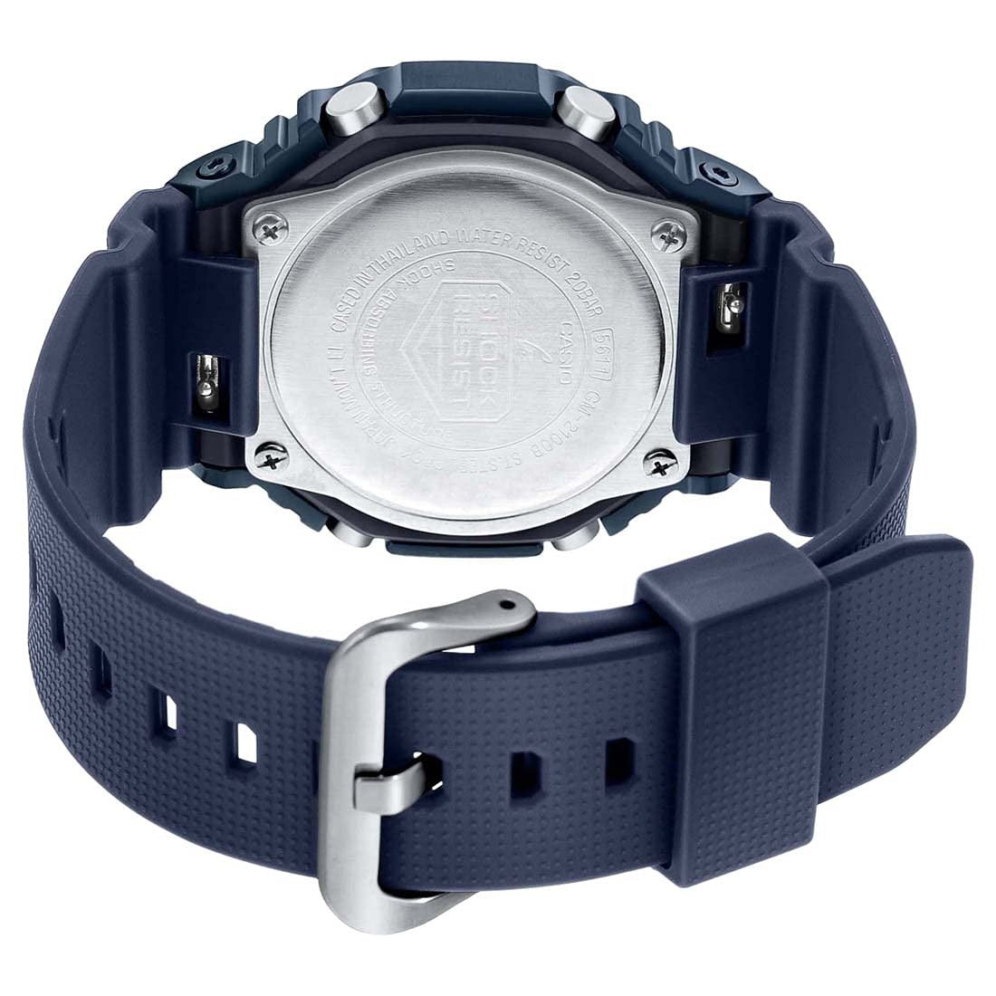 G-Shock Analog-Digital Blue Metal Dial Navy Blue Resin Strap Men's Watch GM-2100N-2ADR