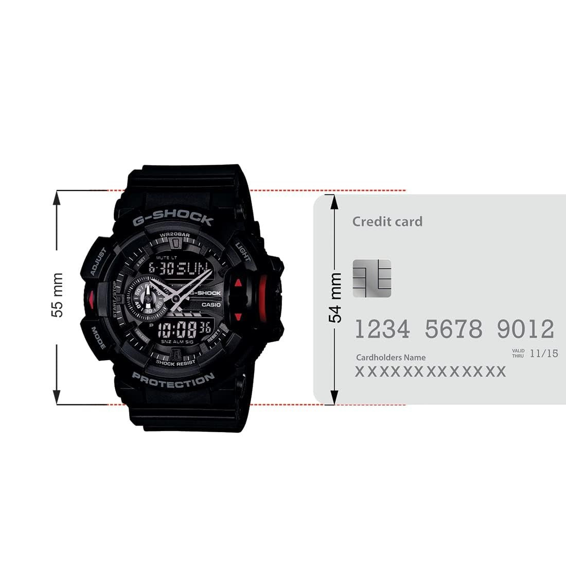 G-SHOCK Black-Red Dial Black Resin Strap Analog-Digital Men's Watch- GA-400-1BDR - G566