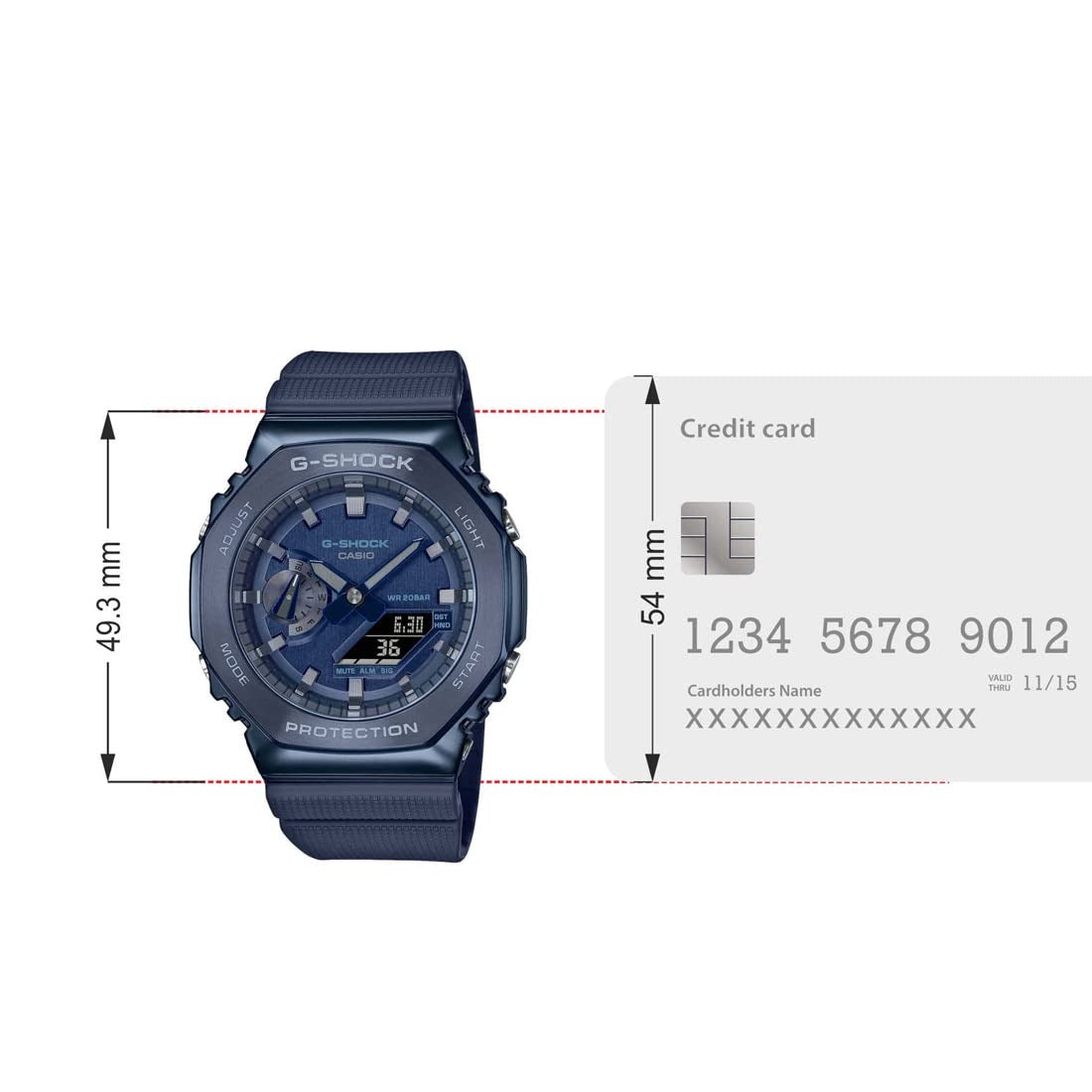 G-Shock Analog-Digital Blue Metal Dial Navy Blue Resin Strap Men's Watch GM-2100N-2ADR