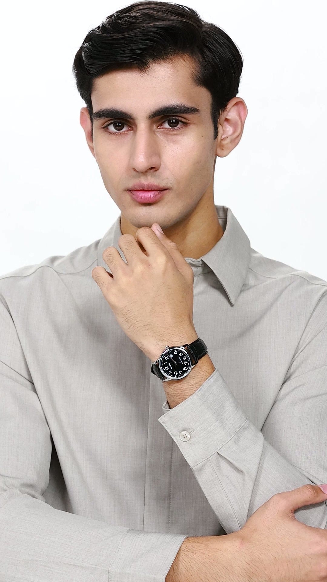 Casio Enticer Analog Black Dial Stainless Steel Leather Men's Watch MTP-V002L-1BUDF [A2315]