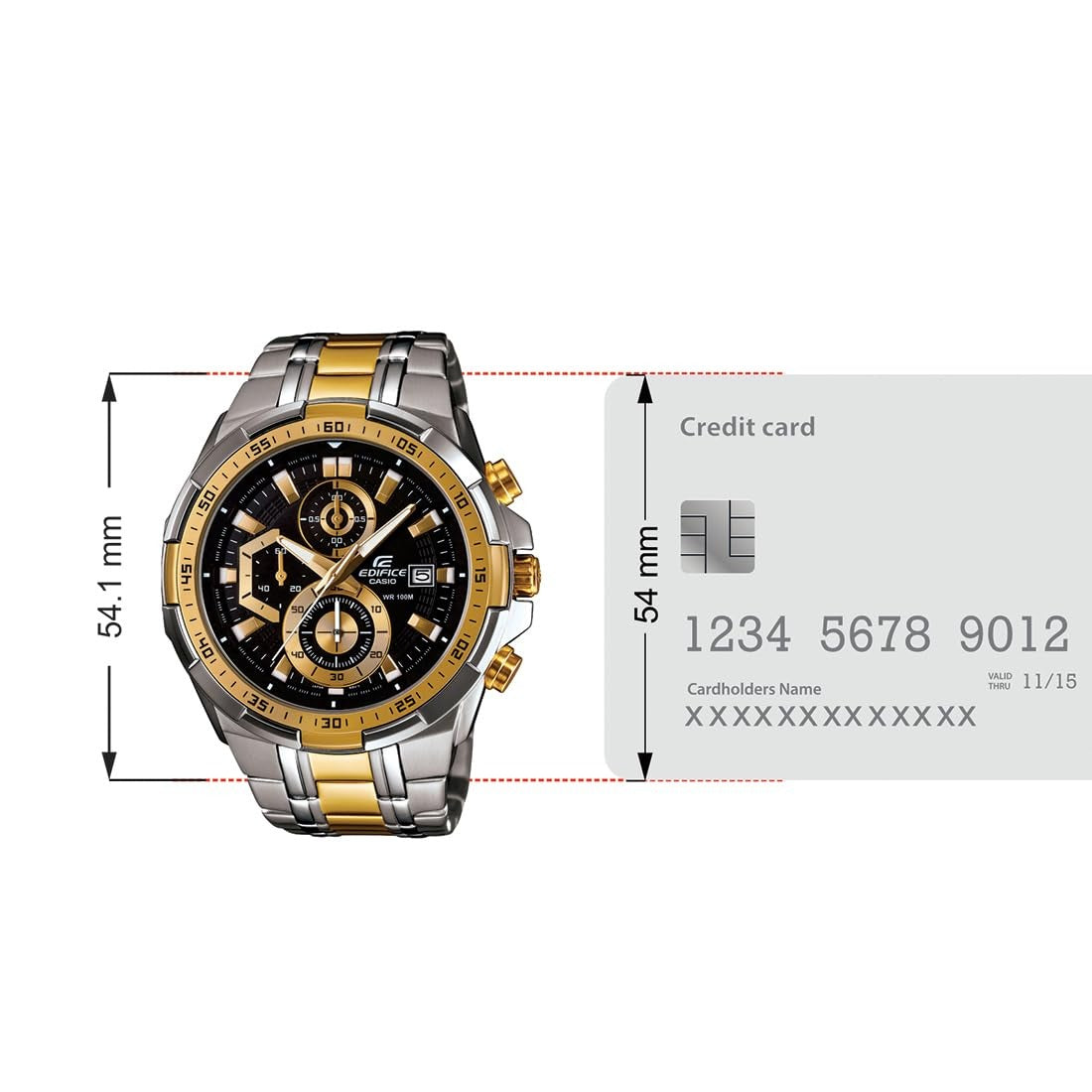 Casio Edifice Black Dial Dual Tone Stainless Steel Chronograph Men's Watch EFR-539SG