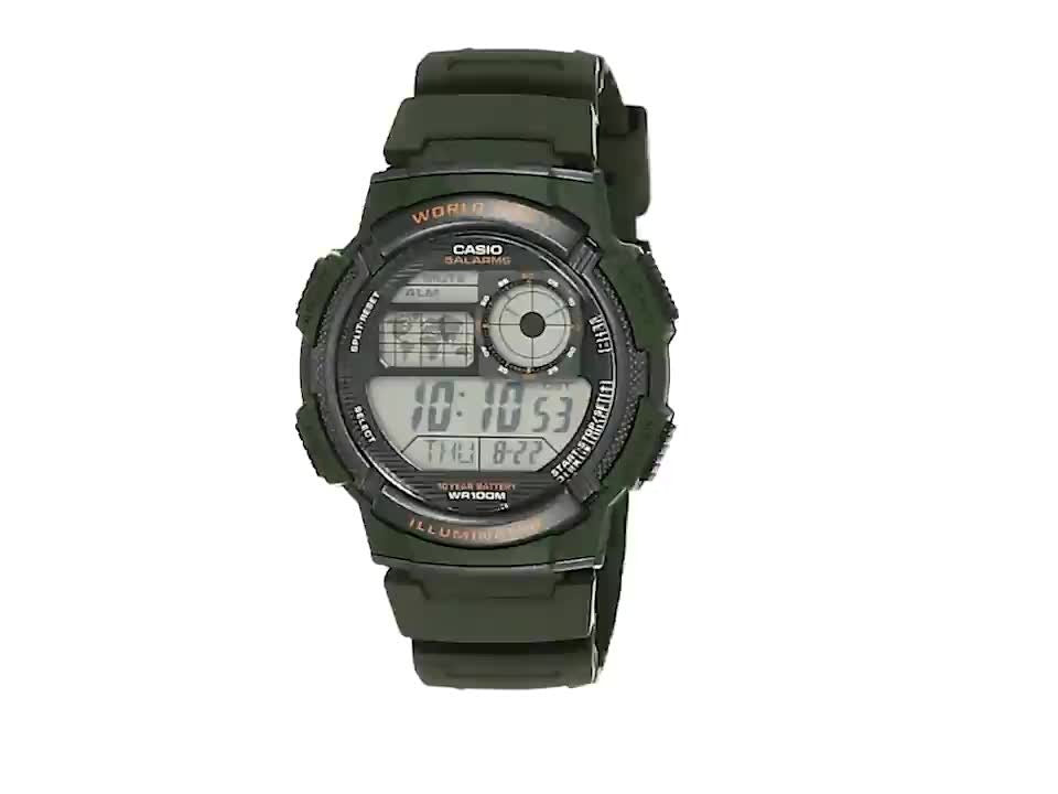 Casio Youth Digital Black Dial Resin Strap Men's Watch AE-1000W 3AVDF