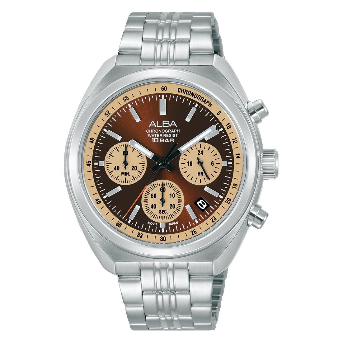 ALBA-AT3K07X1-Man's-Brown-Quartz-10 BAR-Watch