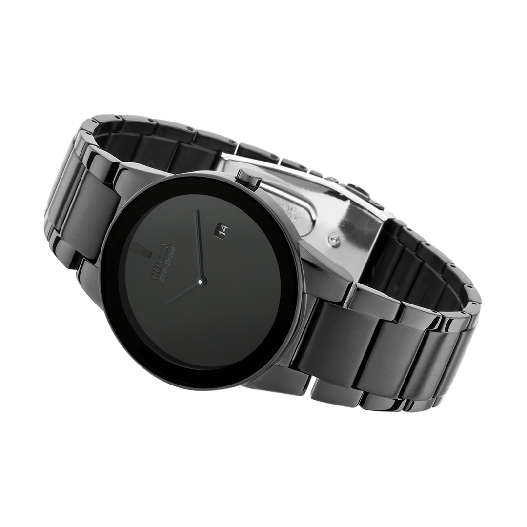 Citizen Axiom Men Eco-Drive Black Dial Analog Stainless Steel Watch AU1065-58E