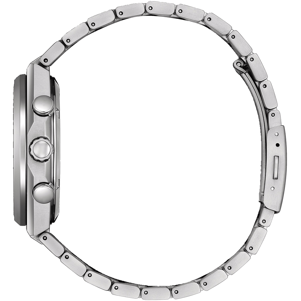 Citizen Zenshin Men Eco-Drive Green Dial Chronograph Stainless Steel Watch CA4610-85M