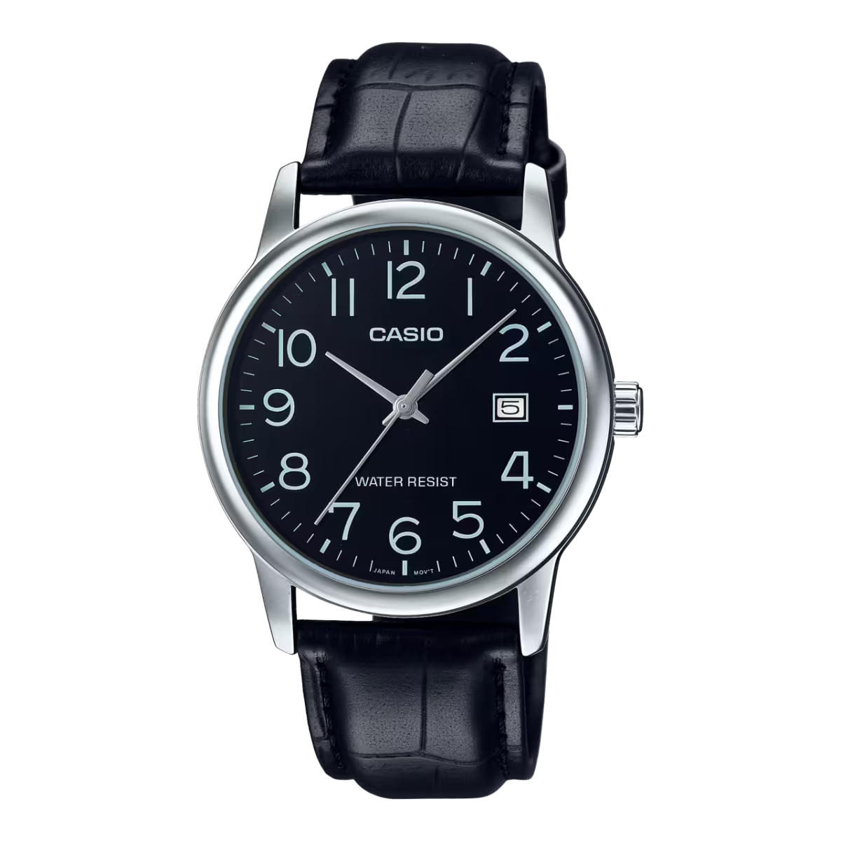 Casio Enticer Analog Black Dial Stainless Steel Leather Men's Watch MTP-V002L-1BUDF [A2315]