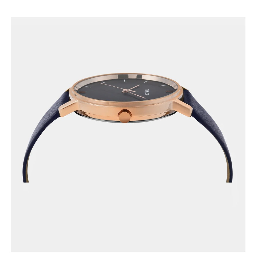 Timex Classics Quartz Blue Dial Analog Leather Men's Watch TW0TG8015