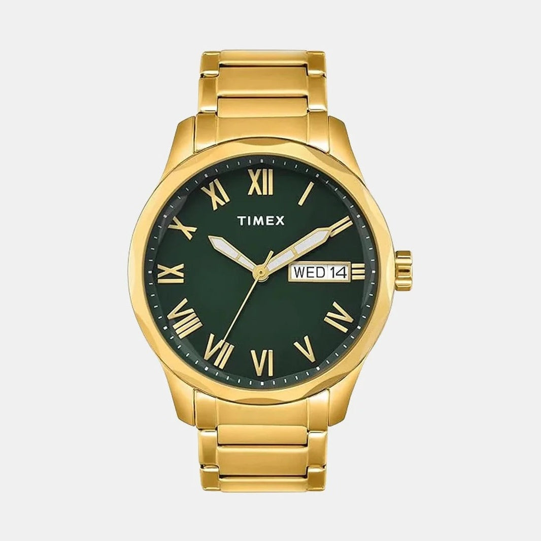 Timex Fashion Quartz Green Dial Analog Stainless Steel Men's Watch TW0TG7640