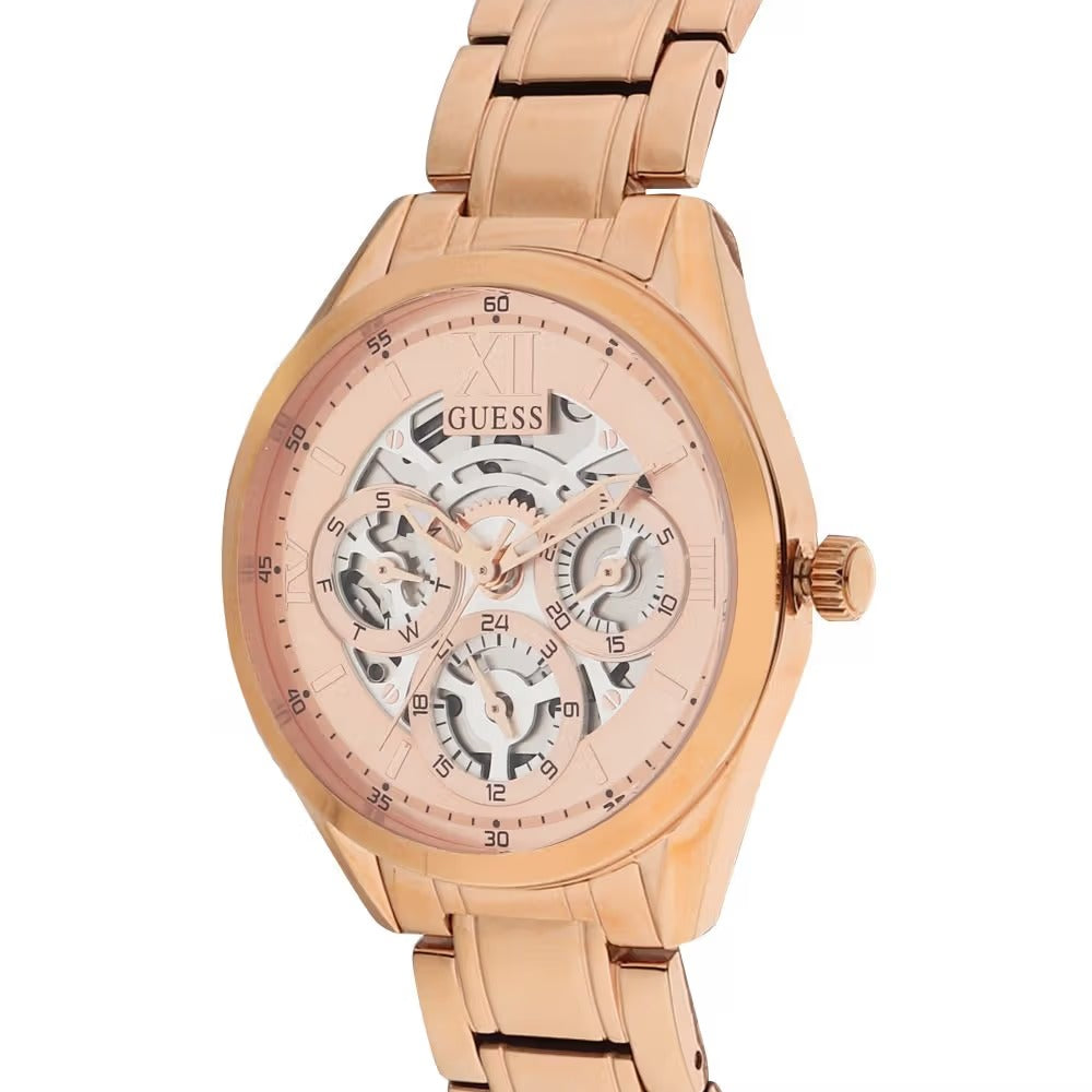 GUESS Clear Cut Rose Gold Dial Women Watch GW0253L3