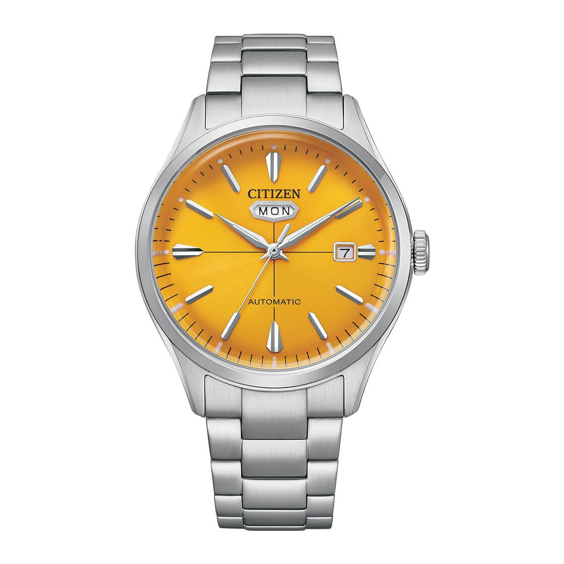 Citizen Mechanical Men Quartz Yellow Dial Analog Stainless Steel Watch NH8391-51Z