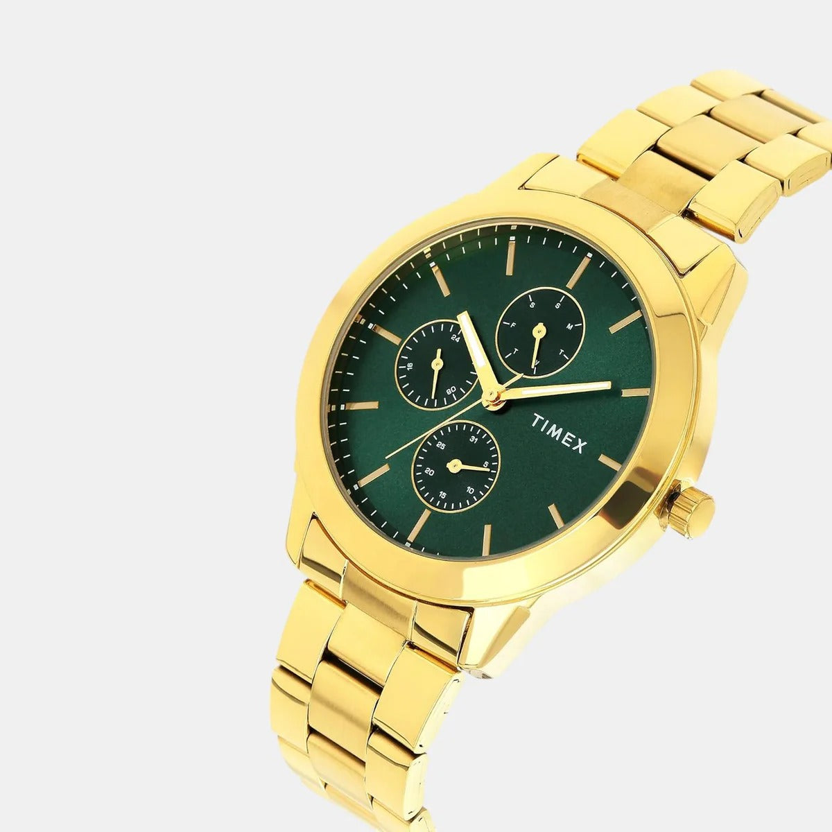 Timex Fashion Quartz Green Dial Multi-Function Stainless Steel Men's Watch TWEG18522