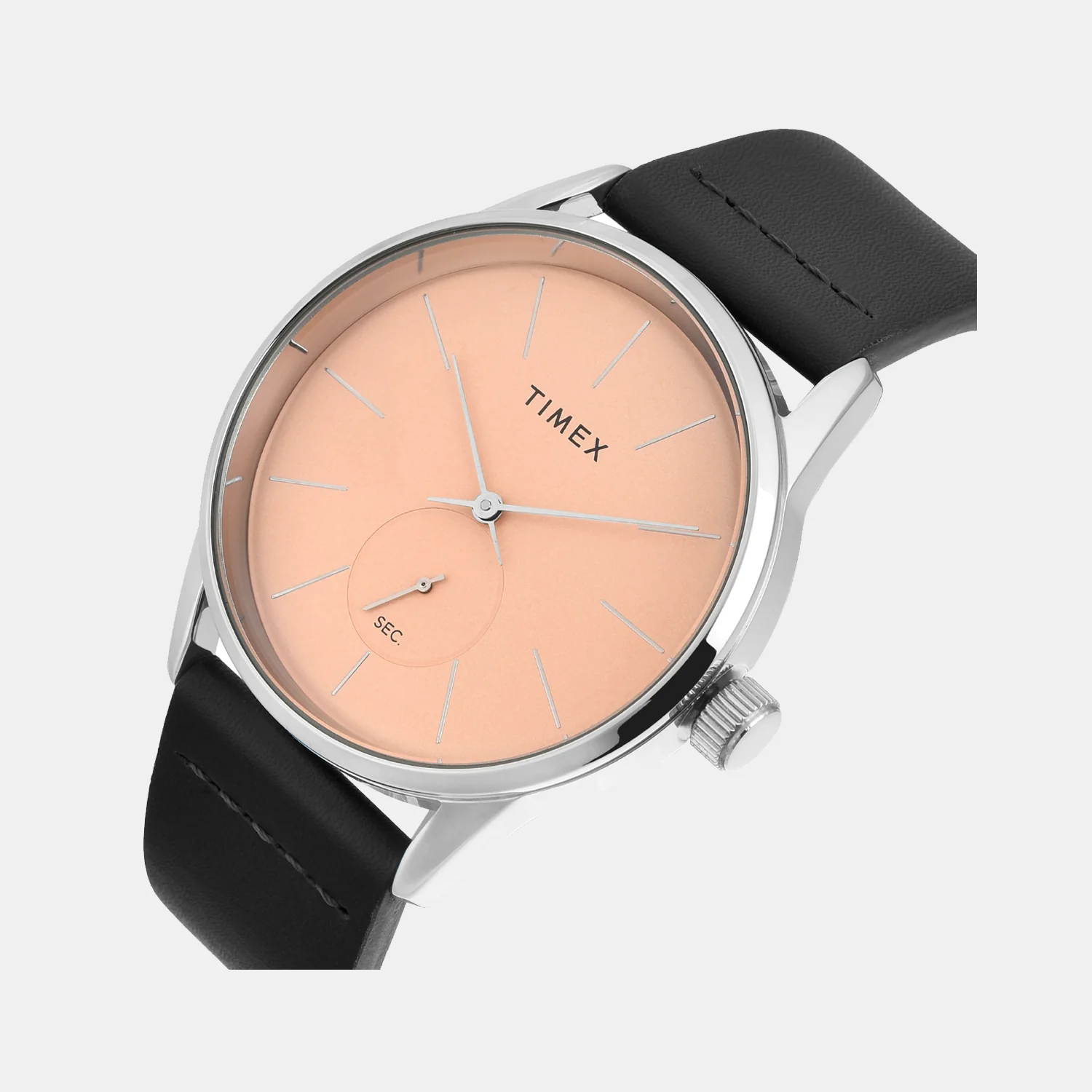 Timex Fashion Quartz Peach Dial Analog Leather Men's Watch TWEG25504