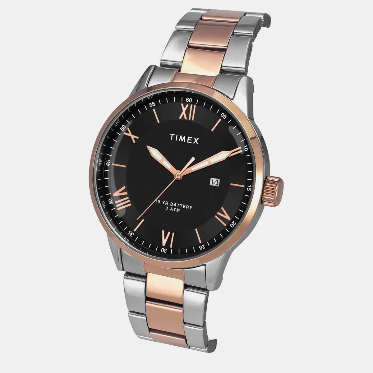 Timex E Class Quartz Black Dial Analog Stainless Steel Men's Watch TWEG19919