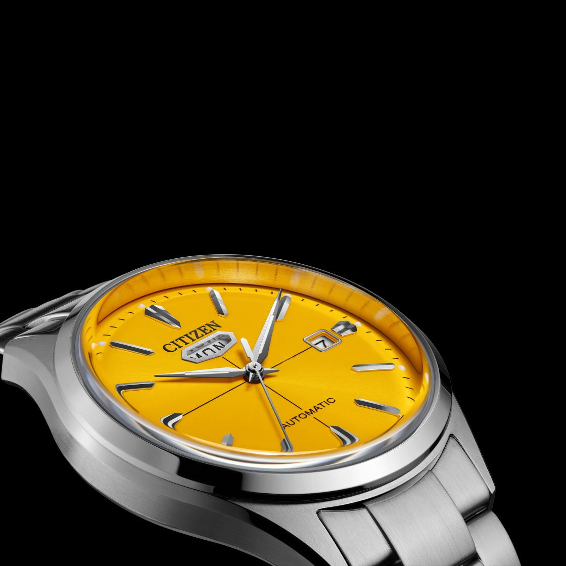 Citizen Mechanical Men Quartz Yellow Dial Analog Stainless Steel Watch NH8391-51Z