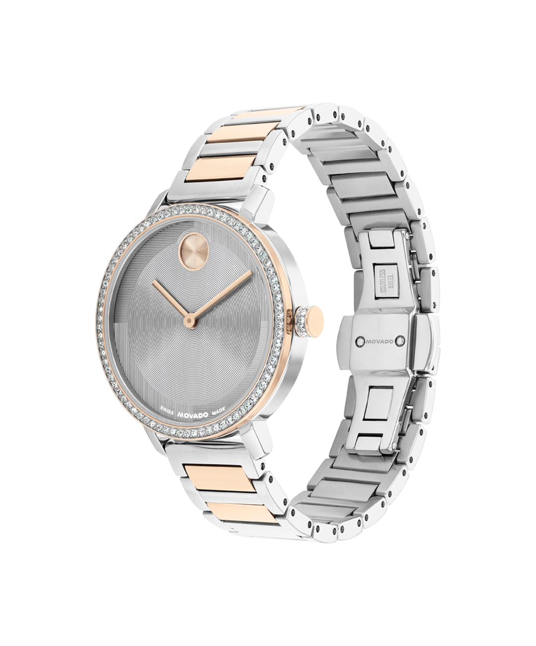 Movado BOLD Quartz Grey Dial Analog Stainless Steel Women Watch 3601283