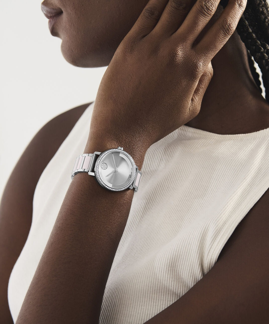 Movado BOLD Quartz Grey Dial Analog Stainless Steel Women Watch 3601283