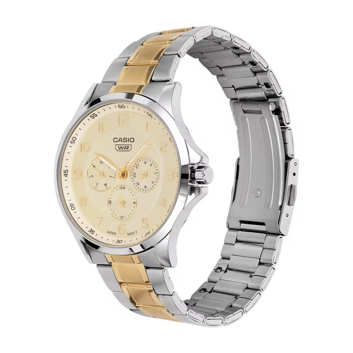 Casio Enticer Analog Silver Dial Tow-tone Stainless Steel Bracelet Men's Watch MTP-SN2KSG-9A