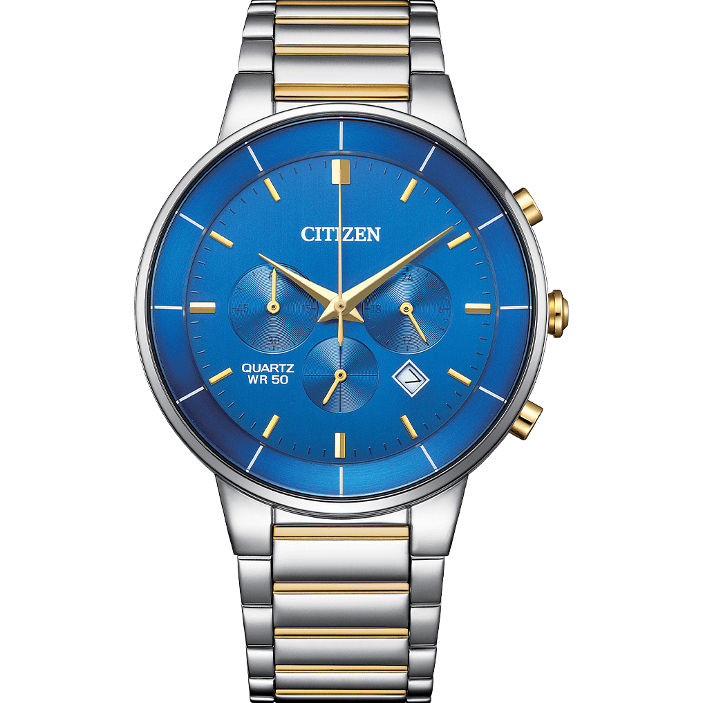 Citizen Men Quartz Blue Dial Chronograph Stainless Steel Watch AN8224-51L