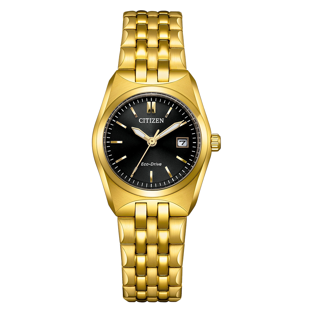 Citizen Corso Women Eco-Drive Black Dial Analog Stainless Steel Watch EW2293-56E