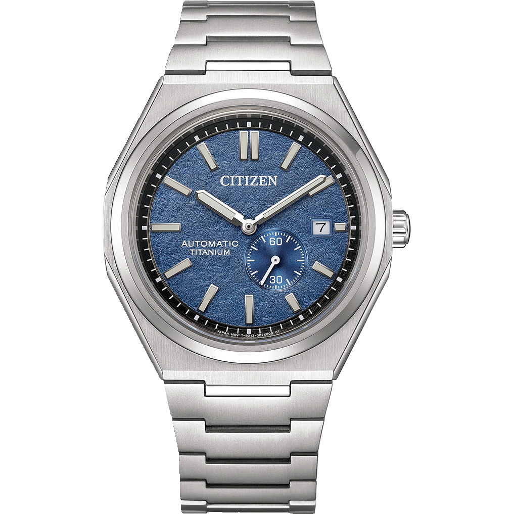 Citizen Zenshin Men Automatic Blue Dial Analog Stainless Steel Watch NJ0180-80L