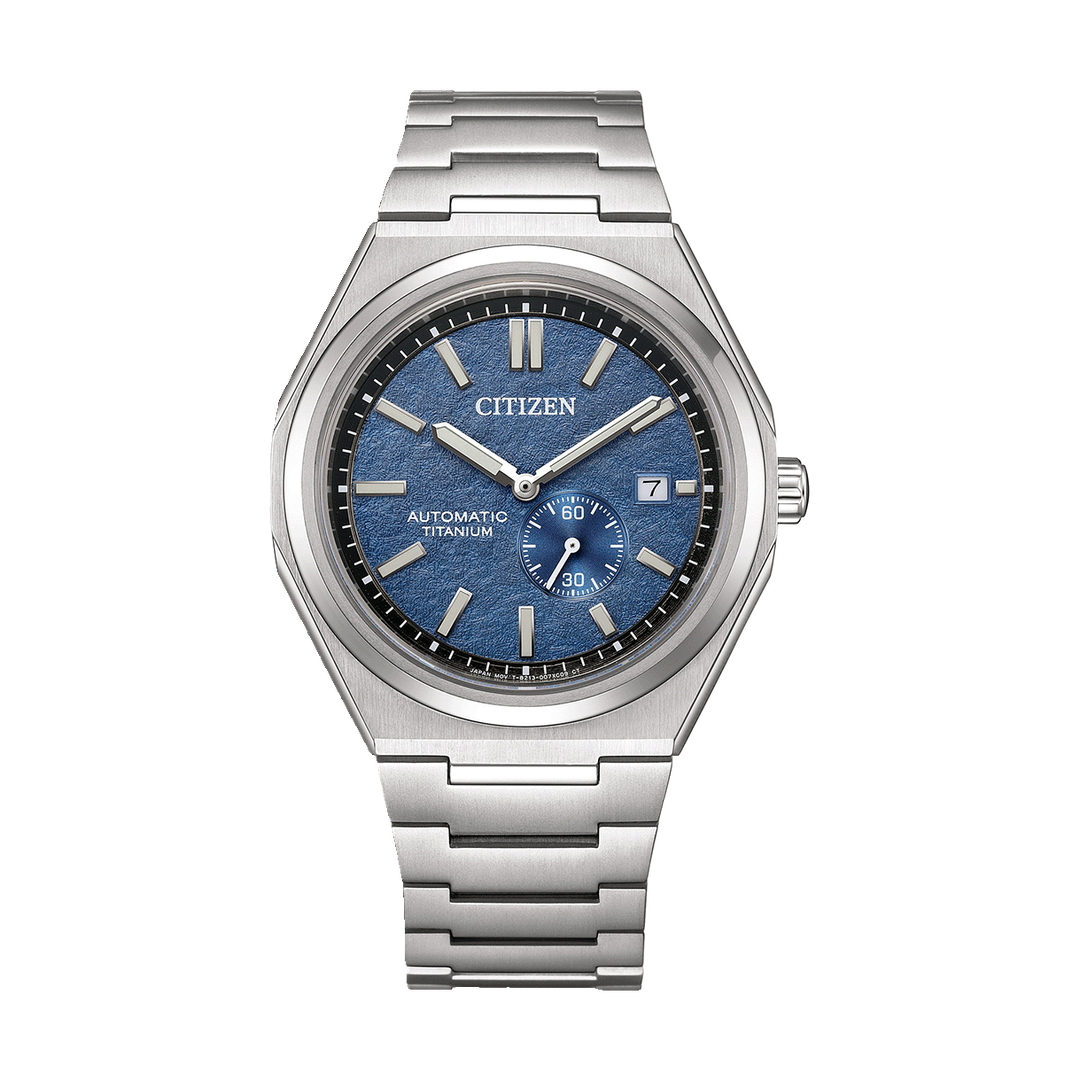 Citizen Zenshin Men Automatic Blue Dial Analog Stainless Steel Watch NJ0180-80L