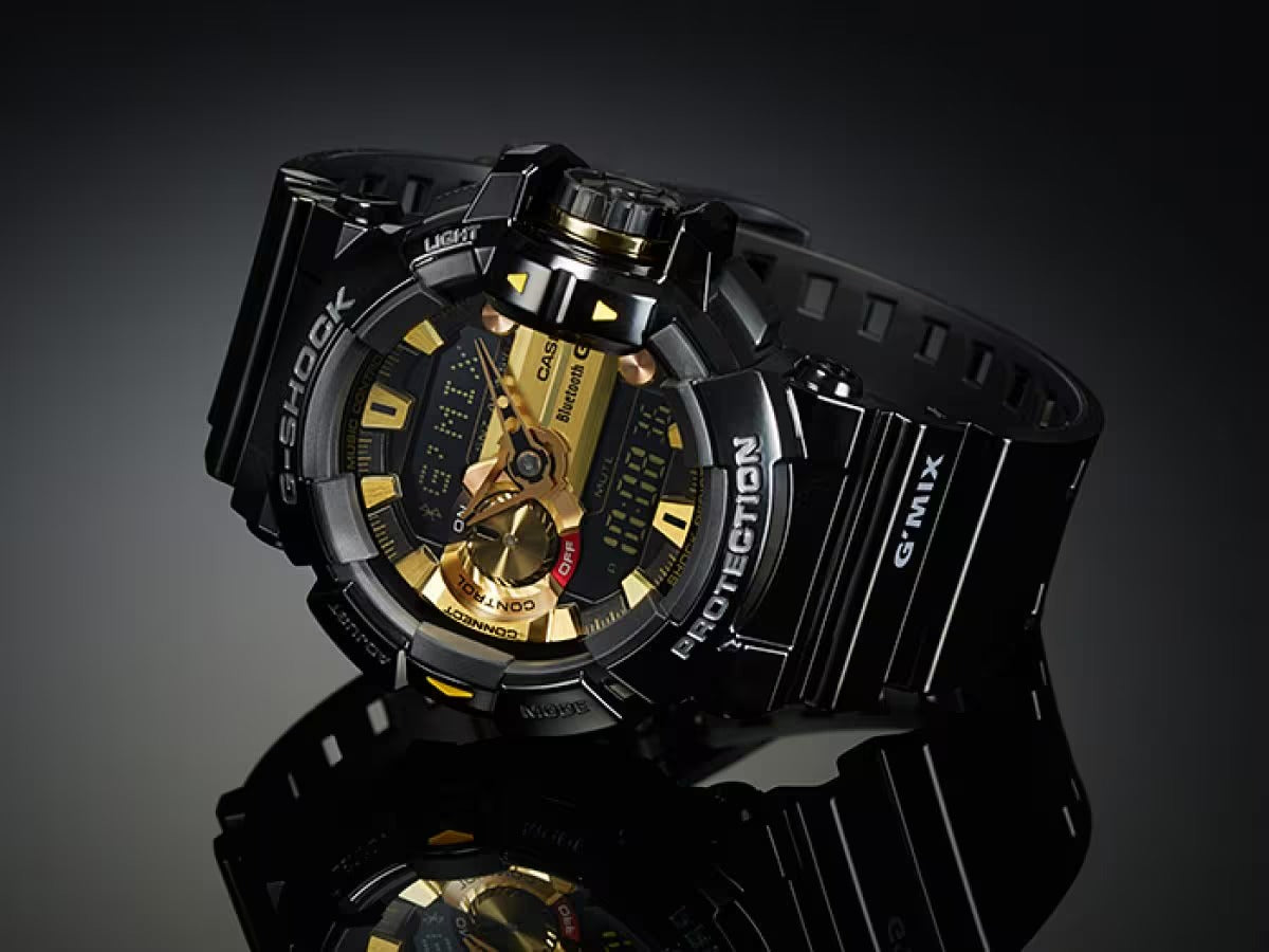 G-Shock Analog-Digital Black & Gold Dial Men's Watch-GBA-400-1A9DR (G557)
