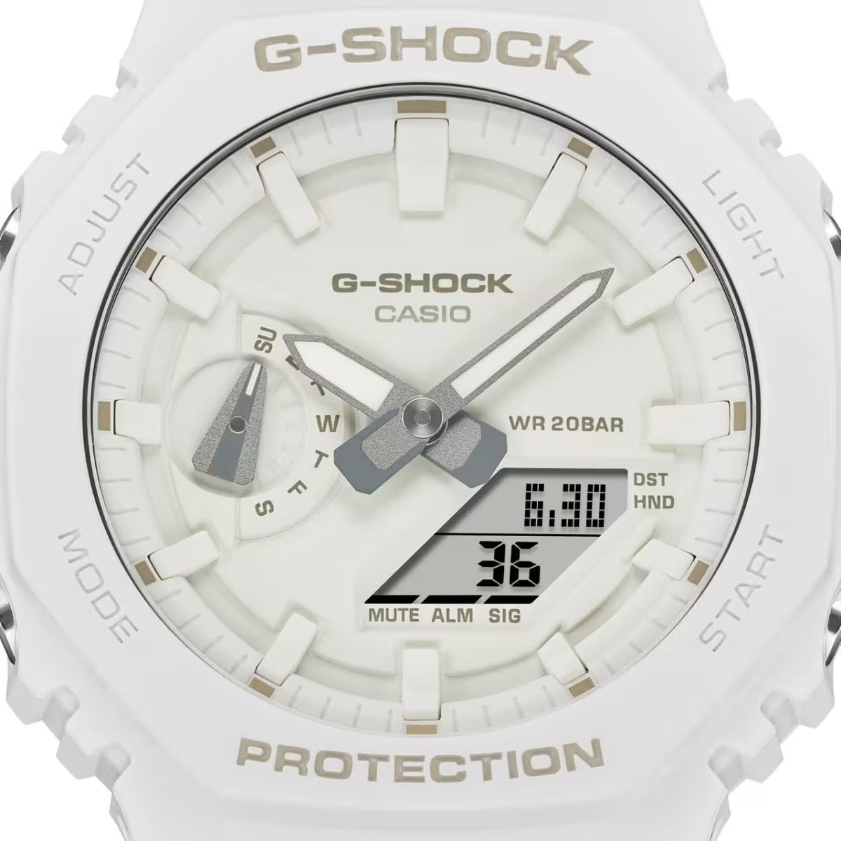 G-Shock White Analog-Digital Dial Resin Strap Men's Watch GA-2100-7ADR