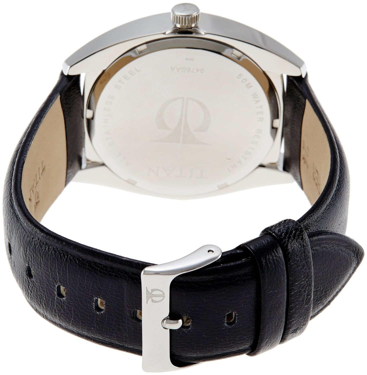 Titan Quartz Analog with Date Grey Dial Leather Strap Watch for Men - 9476SL05J