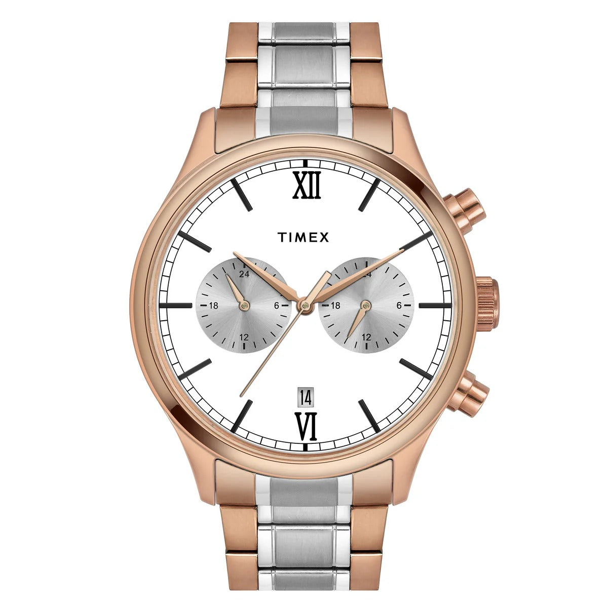 Timex Quartz White Dial Chronograph Stainless Steel Men's Watch TWEG19810