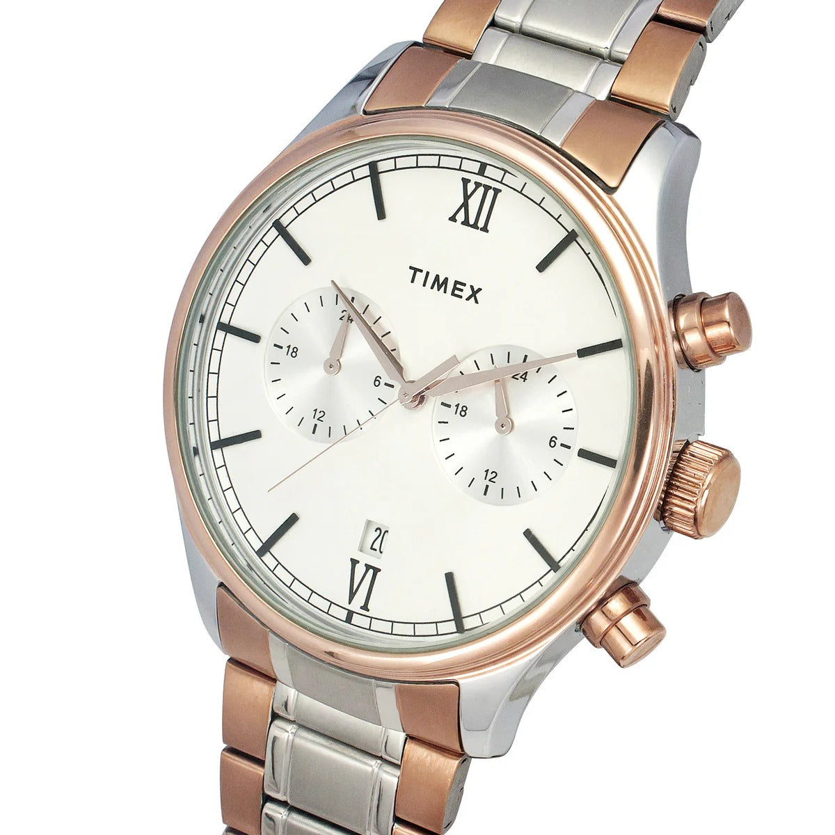 Timex Quartz White Dial Chronograph Stainless Steel Men's Watch TWEG19810