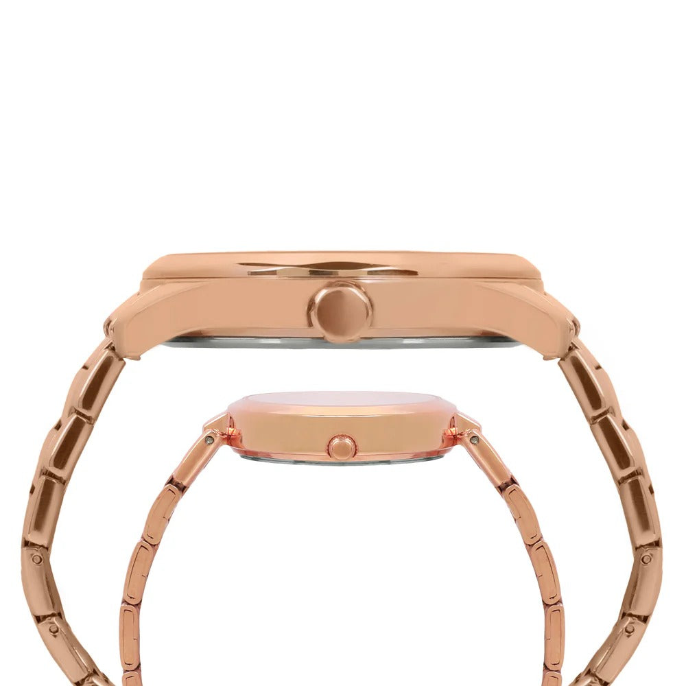 Timex Empera Couple Quartz Rose Gold Dial Multi-Function Stainless Steel Watch TW00PR266