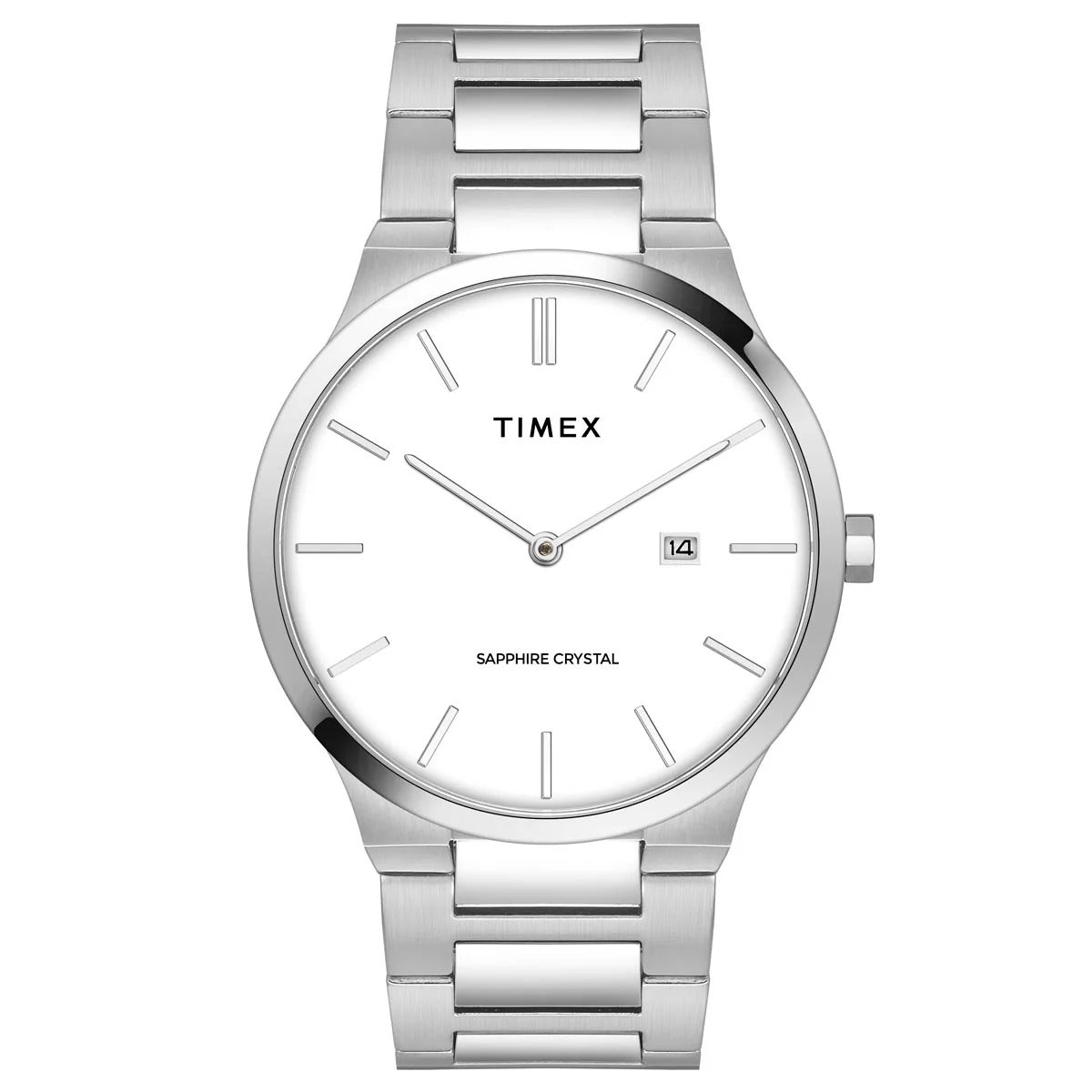Timex E Class Quartz White Dial Analog Stainless Steel Men's Watch TWEG23600
