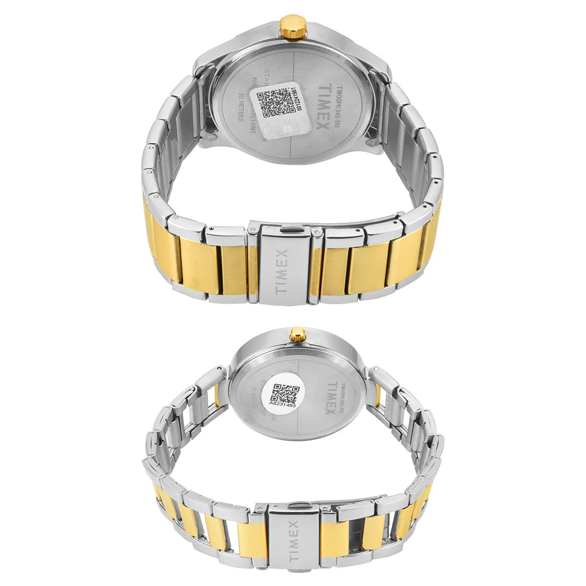 Timex Trendline Couple Quartz Cream Dial Analog Stainless Steel Watch TW00PR341