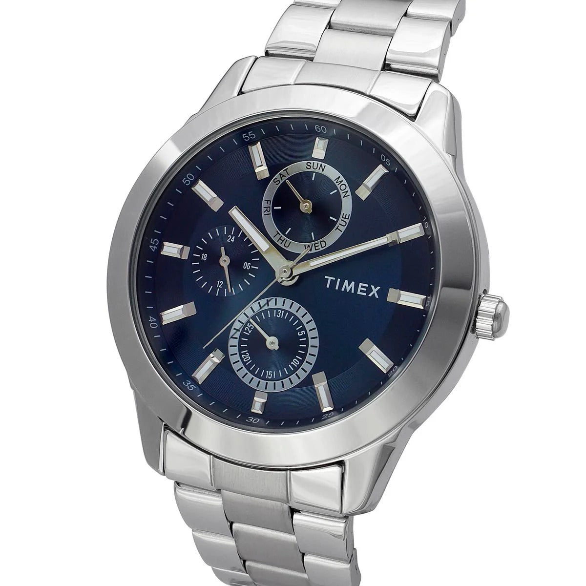 Timex Fashion Quartz Blue Dial Chronograph Stainless Steel Men's Watch TWEG18507