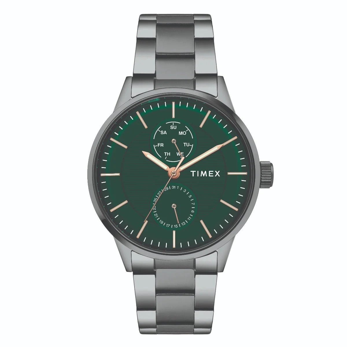 Timex Fashion Quartz Green Dial Chronograph Stainless Steel Men's Watch TWEG19905
