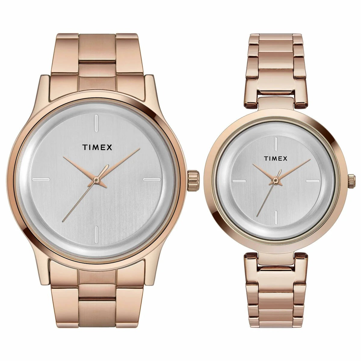 Timex Fashion Quartz Silver Dial Analog Stainless Steel Couple Watch TW00PR294