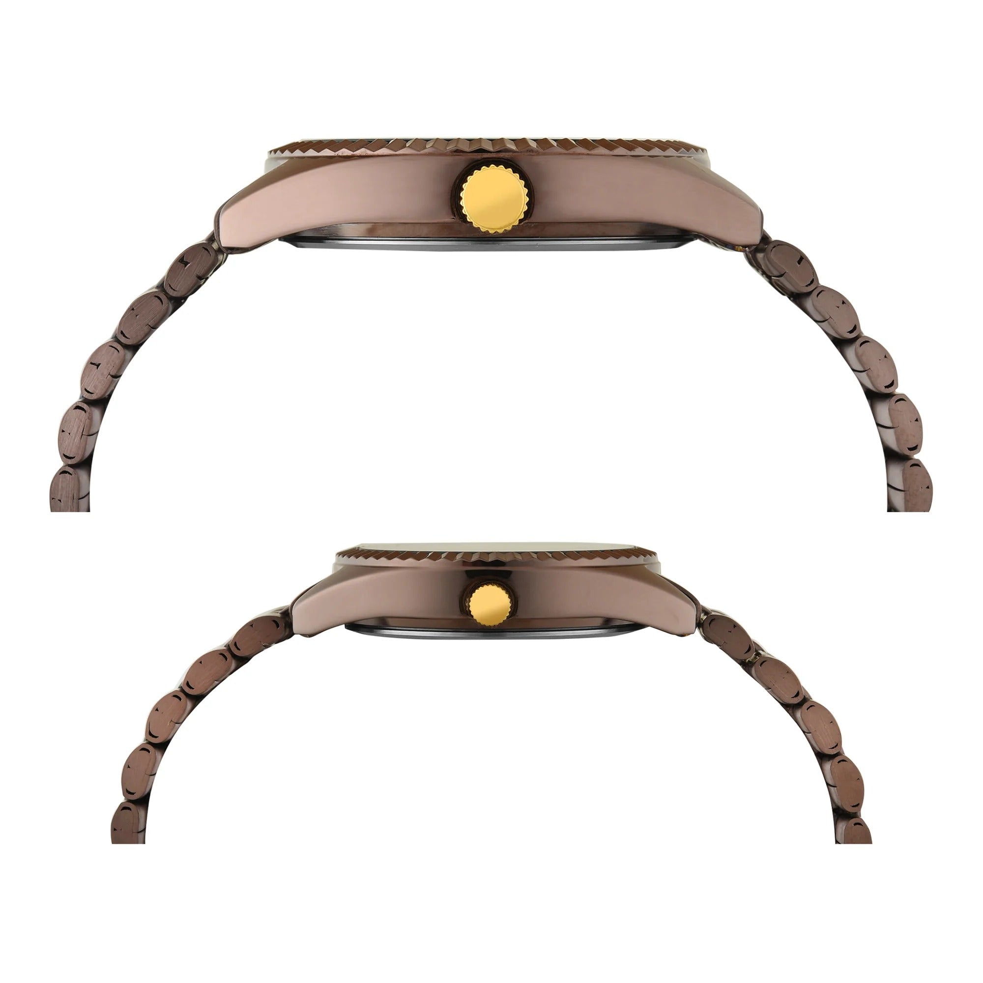 Timex Trendline Quartz Brown Dial Analog Stainless Steel Couple Watch TW00PR344