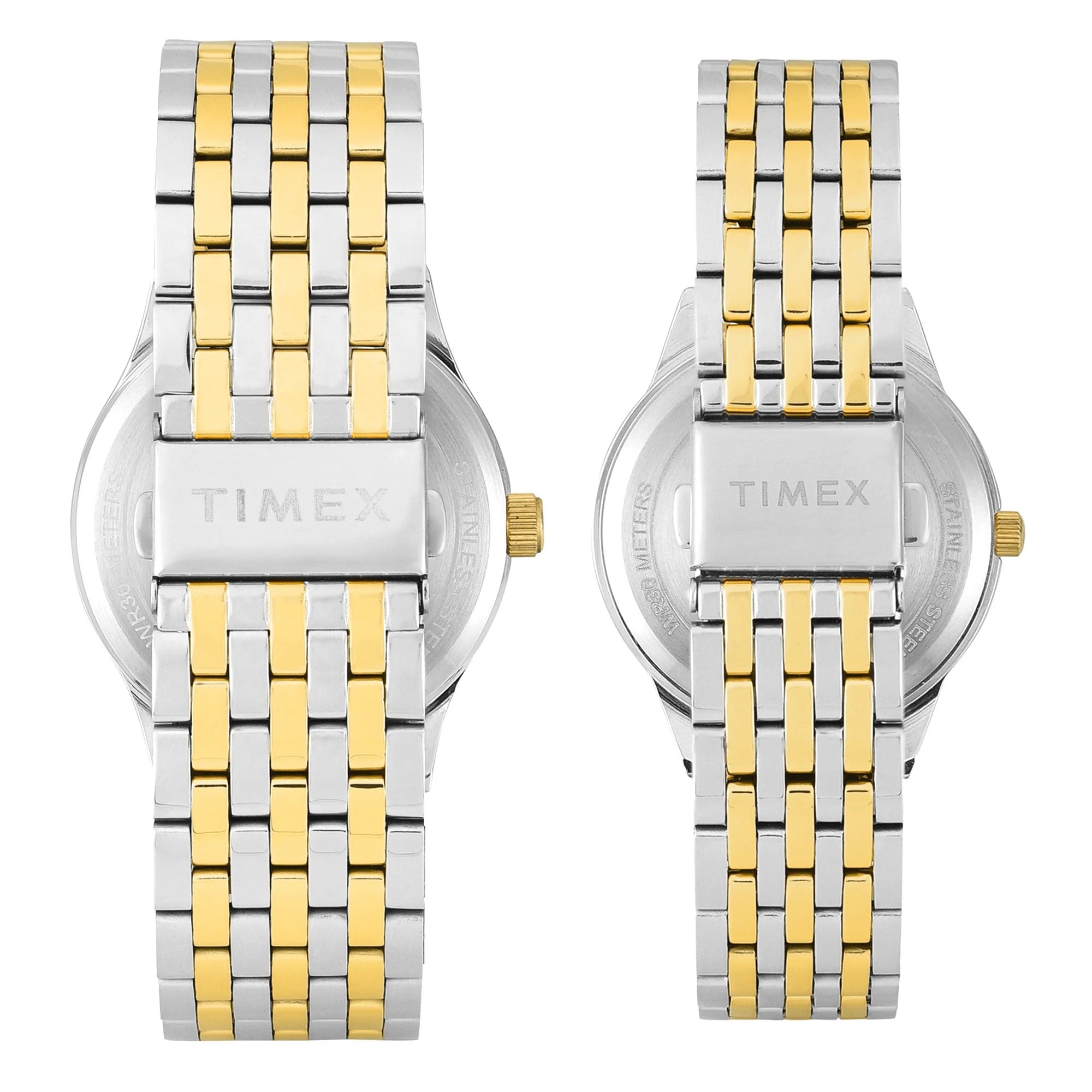 Timex Trendline Quartz Silver Dial  Stainless Steel Couple Watch TW00PR350