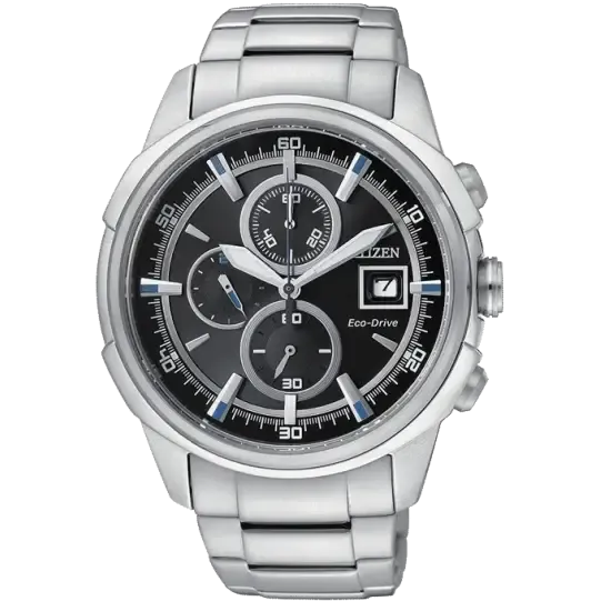 Citizen Eco-Drive Men Black Dial Chronograph Watch CA0370-54E