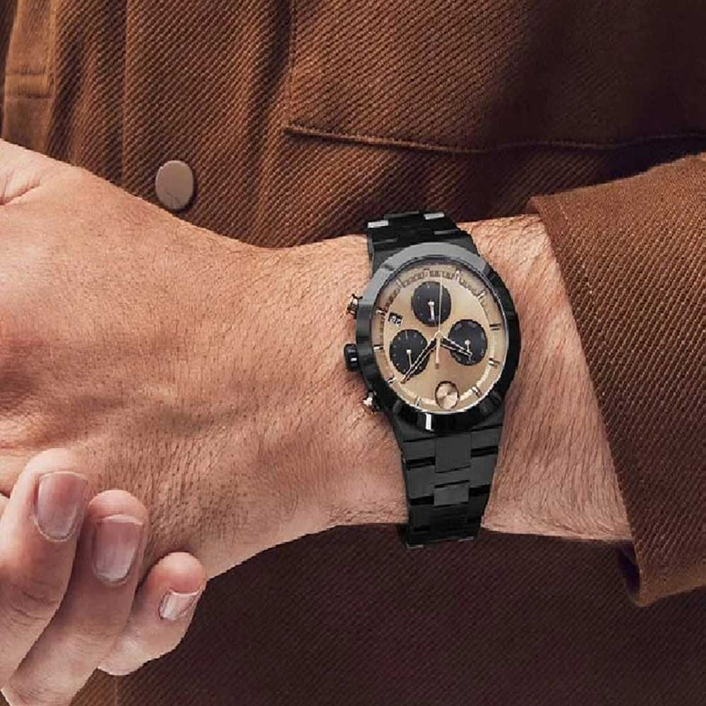 Movado BOLD Fusion Bronze Dial Chronograph Stainless Steel Watch 3600897