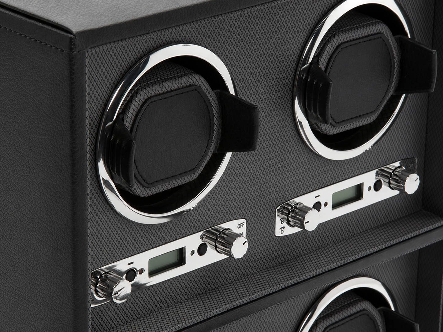 Luxury 4 Slot Watch Winder for Automatic Watches – Silent Japanese Motor with LED Display & Premium Leather Finish – Black